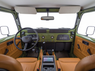 The FJ Company 1974 G43-S Signature FJ43 28788 Green - Studio Interior Topaz Leather